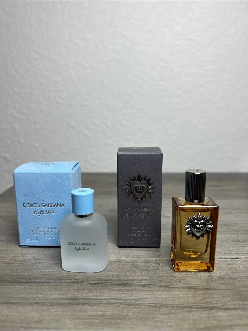 Dolce & Gabbana Light Blue Pour Homme & Devotion Cologne Minis